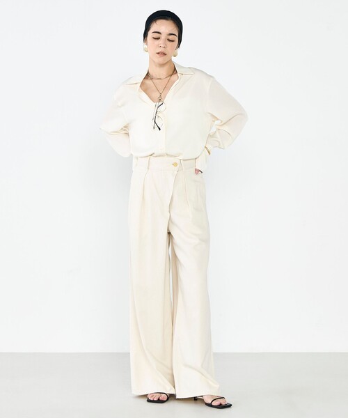 Rie Miller（リエミラー）の「【RM denim】リネン混ラップワイドパンツ（その他パンツ・レディース・キナリ/インディゴブルー・S/L/M）」の16枚目の写真