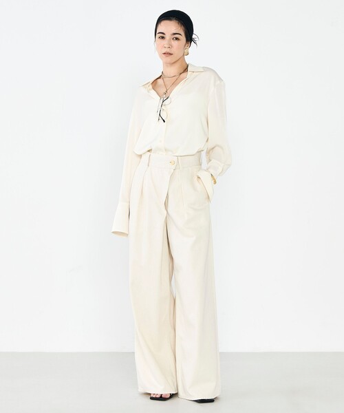 Rie Miller（リエミラー）の「【RM denim】リネン混ラップワイドパンツ（その他パンツ・レディース・キナリ/インディゴブルー・S/L/M）」の18枚目の写真