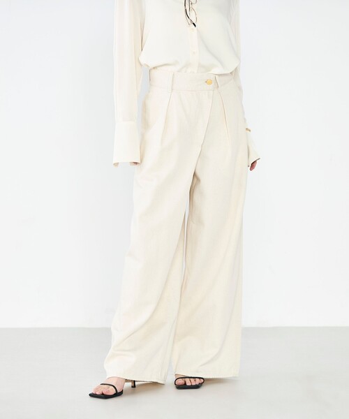 Rie Miller（リエミラー）の「【RM denim】リネン混ラップワイドパンツ（その他パンツ・レディース・キナリ/インディゴブルー・S/L/M）」の20枚目の写真