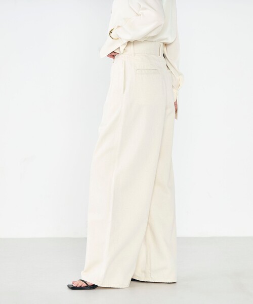 Rie Miller（リエミラー）の「【RM denim】リネン混ラップワイドパンツ（その他パンツ・レディース・キナリ/インディゴブルー・S/L/M）」の22枚目の写真