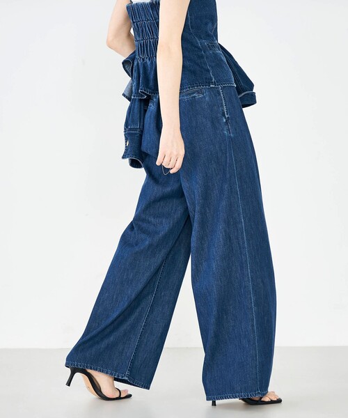 Rie Miller(リエミラー)の「【RM denim】リネン混ラップワイドパンツ(その他パンツ・レディース・キナリ/インディゴブルー・S/L/M)」の19枚目の写真