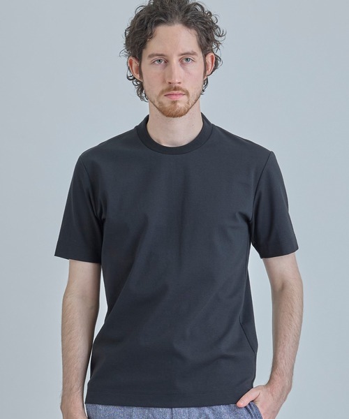 MEN'S BIGI(メンズビギ)の「【ACTIVE TAILOR/アクティブテイラー】シルケットスムースクルーネックTシャツ<接触冷感 / UVカット>(Tシャツ/カットソー・メンズ・ブラック/ホワイト/ブラウン/ベージュ/ネイビー・01/02/ 03/04)」の5枚目の写真