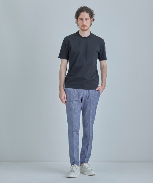 MEN'S BIGI(メンズビギ)の「【ACTIVE TAILOR/アクティブテイラー】シルケットスムースクルーネックTシャツ<接触冷感 / UVカット>(Tシャツ/カットソー・メンズ・ブラック/ホワイト/ブラウン/ベージュ/ネイビー・01/02/ 03/04)」の13枚目の写真