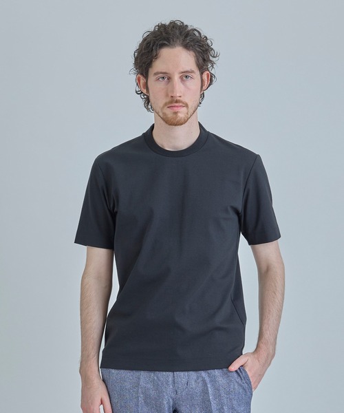 MEN'S BIGI(メンズビギ)の「【ACTIVE TAILOR/アクティブテイラー】シルケットスムースクルーネックTシャツ<接触冷感 / UVカット>(Tシャツ/カットソー・メンズ・ブラック/ホワイト/ブラウン/ベージュ/ネイビー・01/02/ 03/04)」の8枚目の写真
