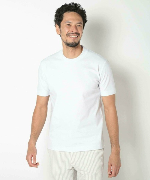 MEN'S BIGI(メンズビギ)の「【ACTIVE TAILOR/アクティブテイラー】シルケットスムースクルーネックTシャツ<接触冷感 / UVカット>(Tシャツ/カットソー・メンズ・ブラック/ホワイト/ブラウン/ベージュ/ネイビー・01/02/ 03/04)」の9枚目の写真