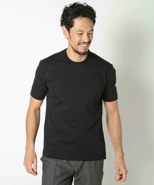 MEN'S BIGI(メンズビギ)の「【ACTIVE TAILOR/アクティブテイラー】シルケットスムースクルーネックTシャツ<接触冷感 / UVカット>(Tシャツ/カットソー・メンズ・ブラック/ホワイト/ブラウン/ベージュ/ネイビー・01/02/ 03/04)」の10枚目の写真
