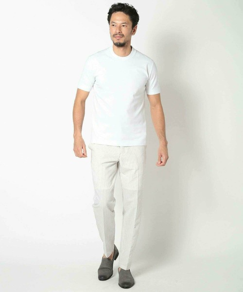 MEN'S BIGI(メンズビギ)の「【ACTIVE TAILOR/アクティブテイラー】シルケットスムースクルーネックTシャツ<接触冷感 / UVカット>(Tシャツ/カットソー・メンズ・ブラック/ホワイト/ブラウン/ベージュ/ネイビー・01/02/ 03/04)」の14枚目の写真