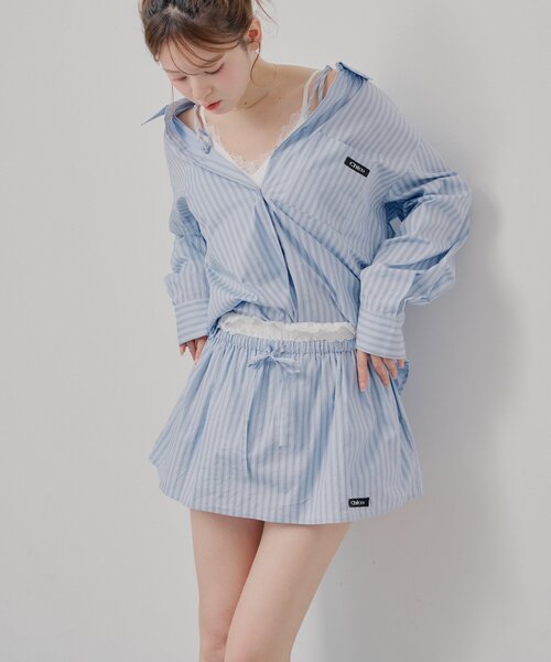 セットアップ対応】レースレイヤードフレアミニスカート（スカート