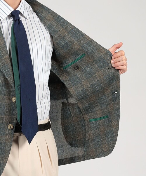 Gabo(ガボ)の「GABO ウールリネン シングルブレステッド2Bジャケット(ダウンジャケット/コート・メンズ・カーキ・46/48)」の6枚目の写真
