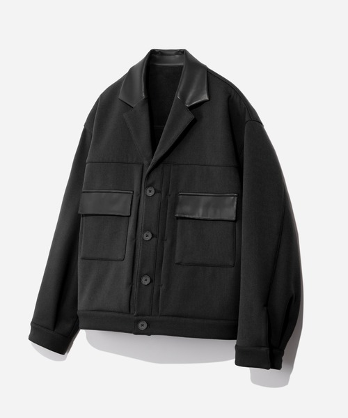 HARE（ハレ）の「レザーキリカエジャケゾン(HARE)（ブルゾン・メンズ・ブラック/ベージュ・MEDIUM/SMALL）」の2枚目の写真