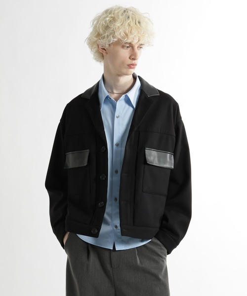 HARE（ハレ）の「レザーキリカエジャケゾン(HARE)（ブルゾン・メンズ・ブラック/ベージュ・MEDIUM/SMALL）」の9枚目の写真