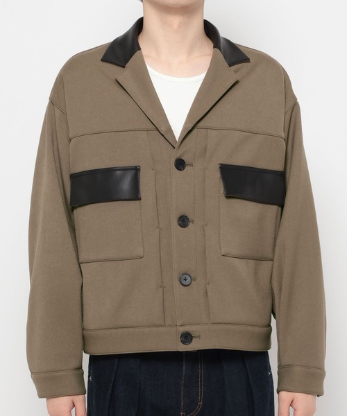 HARE（ハレ）の「レザーキリカエジャケゾン(HARE)（ブルゾン・メンズ・ブラック/ベージュ・MEDIUM/SMALL）」の11枚目の写真
