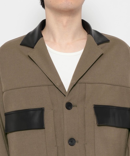 HARE（ハレ）の「レザーキリカエジャケゾン(HARE)（ブルゾン・メンズ・ブラック/ベージュ・MEDIUM/SMALL）」の14枚目の写真