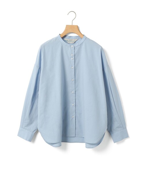 MidiUmi（ミディウミ）の「MidiUmi バンドカラーシャツ（シャツ/ブラウス・レディース・ピンク/サックスブルー/オフホワイト/ネイビー・FREE）」の3枚目の写真