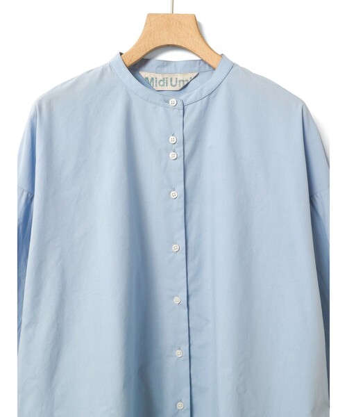 MidiUmi（ミディウミ）の「MidiUmi バンドカラーシャツ（シャツ/ブラウス・レディース・ピンク/サックスブルー/オフホワイト/ネイビー・FREE）」の9枚目の写真