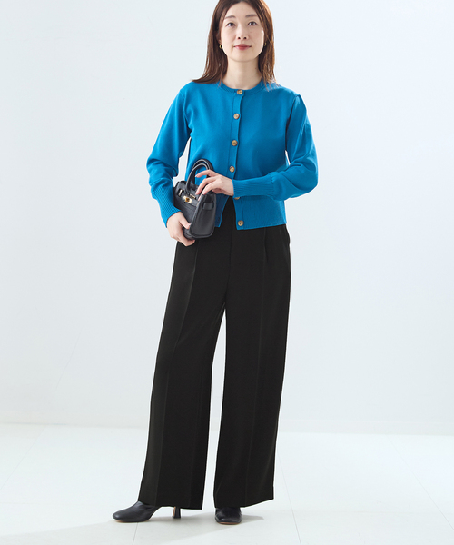 journal standard L'essage（ジャーナルスタンダードレサージュ）の「ジョーゼット タックパンツ（その他パンツ・レディース・ブラック/ブラウン系その他/イエロー・36/38）」の4枚目の写真