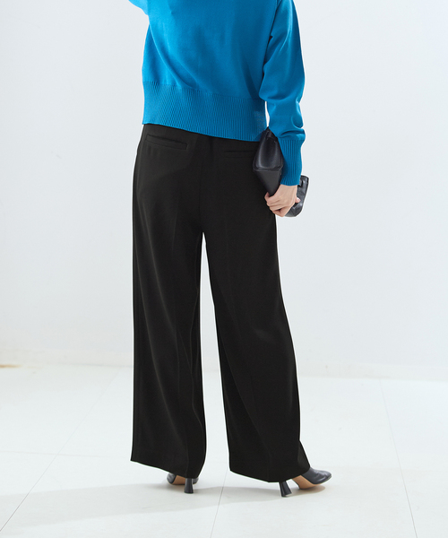 journal standard L'essage（ジャーナルスタンダードレサージュ）の「ジョーゼット タックパンツ（その他パンツ・レディース・ブラック/ブラウン系その他/イエロー・36/38）」の6枚目の写真