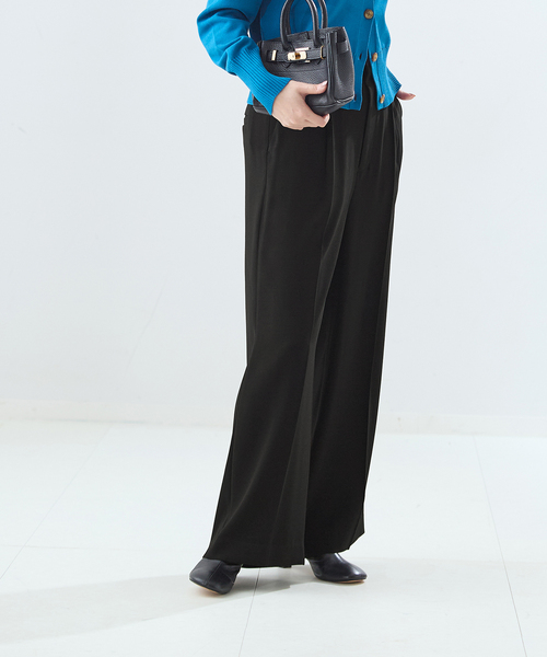 journal standard L'essage（ジャーナルスタンダードレサージュ）の「ジョーゼット タックパンツ（その他パンツ・レディース・ブラック/ブラウン系その他/イエロー・36/38）」の7枚目の写真