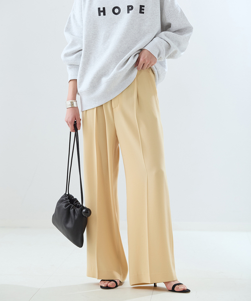 journal standard L'essage（ジャーナルスタンダードレサージュ）の「ジョーゼット タックパンツ（その他パンツ・レディース・ブラック/ブラウン系その他/イエロー・36/38）」の16枚目の写真