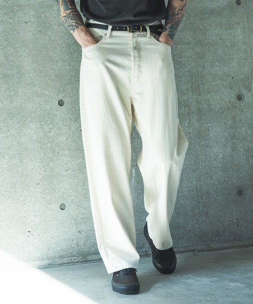 MR.OLIVE（ミスターオリーブ）の「RINSE WASH 8oz DENIM / WASHED WIDE STRIGHT PANTS /M261104（デニムパンツ・メンズ・ナチュラル/ブラック/インディゴブルー・SMALL/MEDIUM/LARGE）」の3枚目の写真