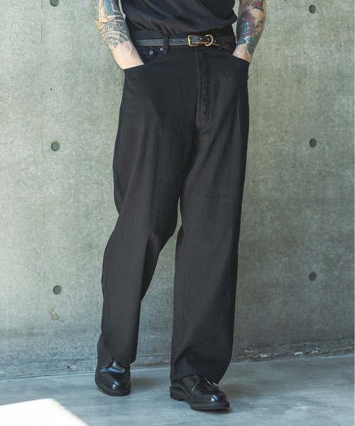 MR.OLIVE（ミスターオリーブ）の「RINSE WASH 8oz DENIM / WASHED WIDE STRIGHT PANTS /M261104（デニムパンツ・メンズ・ナチュラル/ブラック/インディゴブルー・SMALL/MEDIUM/LARGE）」の6枚目の写真