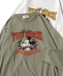 2026SS Disney/ディズニー ミッキー/ミニー オーバーサイズ プリント長袖 ロンT