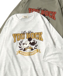 2026SS Disney/ディズニー ミッキー/ミニー オーバーサイズ プリント長袖 ロンT