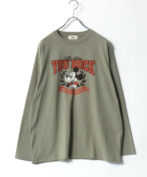 Disney（ディズニー）の「2026SS Disney/ディズニー ミッキー/ミニー オーバーサイズ プリント長袖 ロンT（Tシャツ/カットソー・レディース・グリーン/ベージュ/グレー/アッシュグレー・L/M）」の10枚目の写真