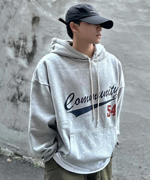 COMMUNITY 54 SWEAT HOODIE[GREY]