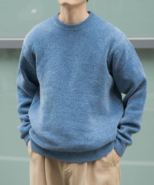 ITEMS URBANRESEARCH(アイテムズ アーバンリサーチ)の「ダブルフェイスシェニールクルーネックニット(ニット/セーター・メンズ・ホワイト/ブラック系その他/グレー系その他/ブルー系その他・MEDIUM/LARGE)」の4枚目の写真