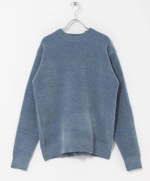 ITEMS URBANRESEARCH(アイテムズ アーバンリサーチ)の「ダブルフェイスシェニールクルーネックニット(ニット/セーター・メンズ・ホワイト/ブラック系その他/グレー系その他/ブルー系その他・MEDIUM/LARGE)」の6枚目の写真