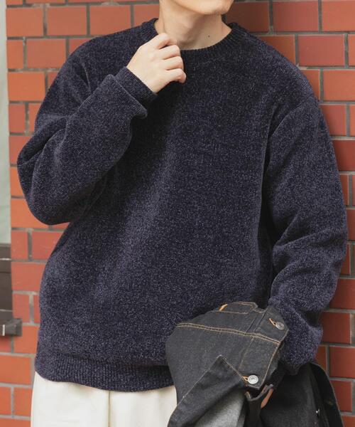 ITEMS URBANRESEARCH(アイテムズ アーバンリサーチ)の「ダブルフェイスシェニールクルーネックニット(ニット/セーター・メンズ・ホワイト/ブラック系その他/グレー系その他/ブルー系その他・MEDIUM/LARGE)」の15枚目の写真