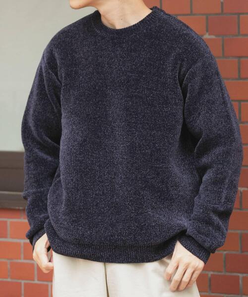 ITEMS URBANRESEARCH(アイテムズ アーバンリサーチ)の「ダブルフェイスシェニールクルーネックニット(ニット/セーター・メンズ・ホワイト/ブラック系その他/グレー系その他/ブルー系その他・MEDIUM/LARGE)」の16枚目の写真