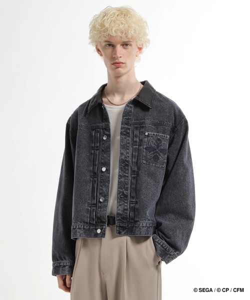 HARE(ハレ)の「プロジェクトセカイ×HARE シンセティックレザーキリカエデニムブルゾン(デニムジャケット・レディース・オレンジ系その他/ピンク系その他/グリーン系その他/ブルー系その他・SMALL/MEDIUM)」の15枚目の写真