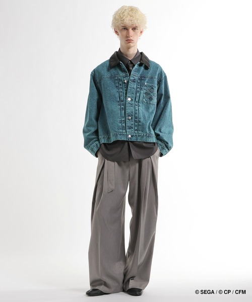 HARE(ハレ)の「プロジェクトセカイ×HARE シンセティックレザーキリカエデニムブルゾン(デニムジャケット・レディース・オレンジ系その他/ピンク系その他/グリーン系その他/ブルー系その他・SMALL/MEDIUM)」の5枚目の写真