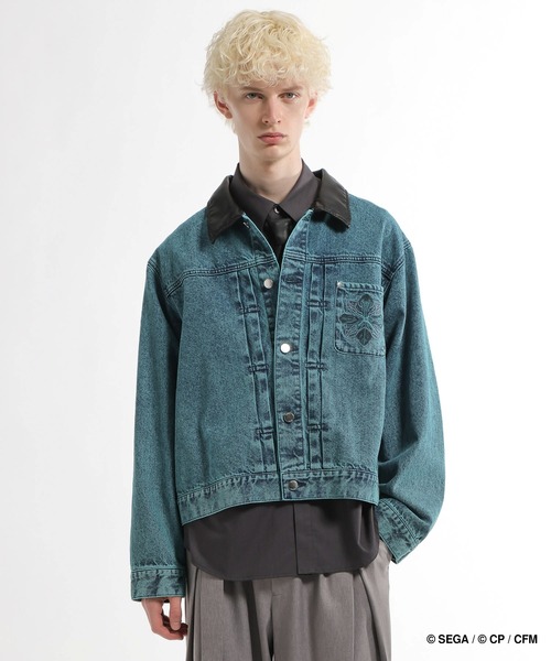 HARE(ハレ)の「プロジェクトセカイ×HARE シンセティックレザーキリカエデニムブルゾン(デニムジャケット・レディース・オレンジ系その他/ピンク系その他/グリーン系その他/ブルー系その他・SMALL/MEDIUM)」の8枚目の写真