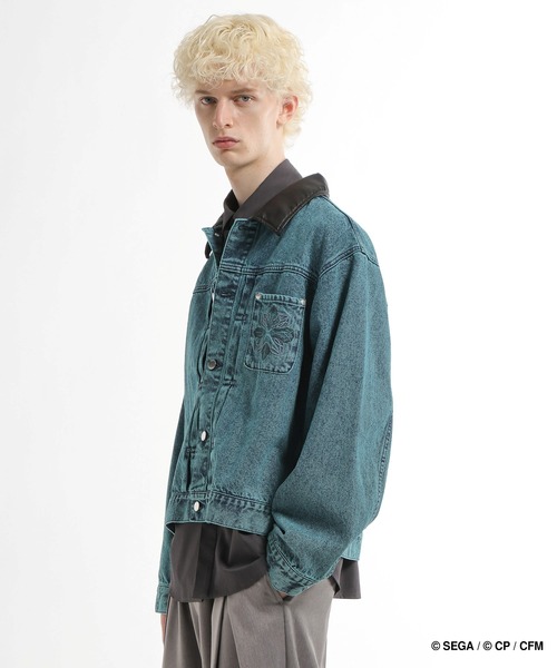 HARE(ハレ)の「プロジェクトセカイ×HARE シンセティックレザーキリカエデニムブルゾン(デニムジャケット・レディース・オレンジ系その他/ピンク系その他/グリーン系その他/ブルー系その他・SMALL/MEDIUM)」の10枚目の写真