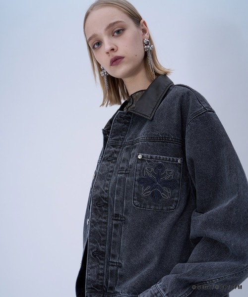 HARE(ハレ)の「プロジェクトセカイ×HARE シンセティックレザーキリカエデニムブルゾン(デニムジャケット・レディース・オレンジ系その他/ピンク系その他/グリーン系その他/ブルー系その他・SMALL/MEDIUM)」の22枚目の写真