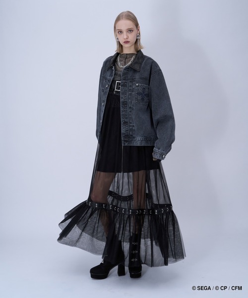 HARE(ハレ)の「プロジェクトセカイ×HARE シンセティックレザーキリカエデニムブルゾン(デニムジャケット・レディース・オレンジ系その他/ピンク系その他/グリーン系その他/ブルー系その他・SMALL/MEDIUM)」の17枚目の写真