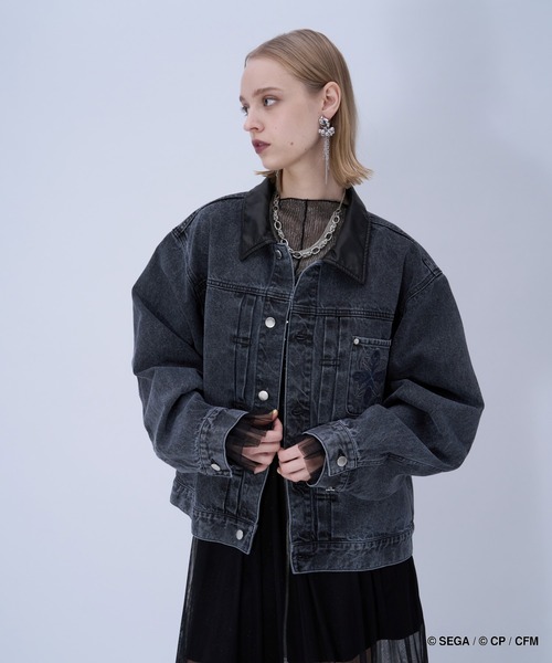 HARE(ハレ)の「プロジェクトセカイ×HARE シンセティックレザーキリカエデニムブルゾン(デニムジャケット・レディース・オレンジ系その他/ピンク系その他/グリーン系その他/ブルー系その他・SMALL/MEDIUM)」の19枚目の写真