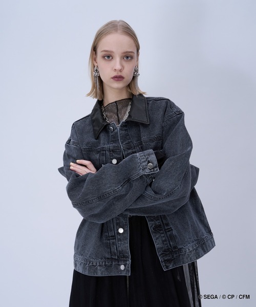 HARE(ハレ)の「プロジェクトセカイ×HARE シンセティックレザーキリカエデニムブルゾン(デニムジャケット・レディース・オレンジ系その他/ピンク系その他/グリーン系その他/ブルー系その他・SMALL/MEDIUM)」の20枚目の写真