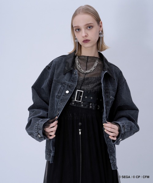 HARE(ハレ)の「プロジェクトセカイ×HARE シンセティックレザーキリカエデニムブルゾン(デニムジャケット・レディース・オレンジ系その他/ピンク系その他/グリーン系その他/ブルー系その他・SMALL/MEDIUM)」の21枚目の写真