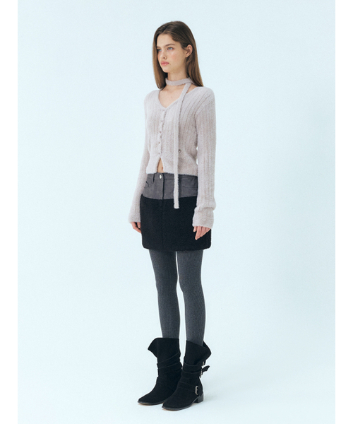 ETMON(エトモン)の「Mixed Shearling Mini Skirt, Black(スカート・レディース・その他・M/S)」の5枚目の写真