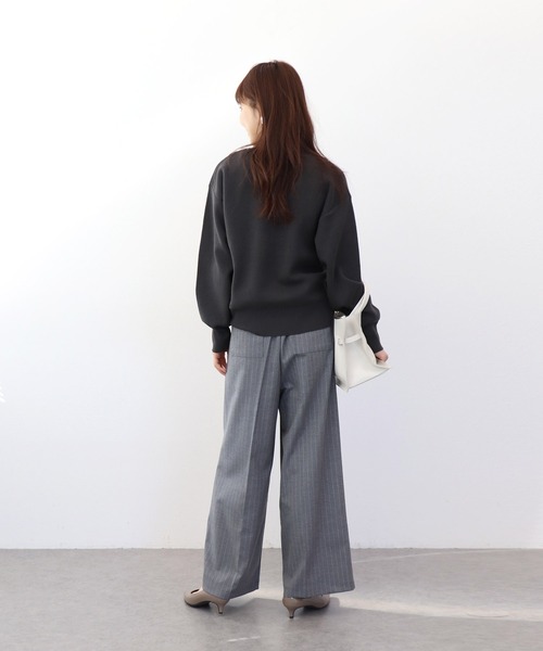 Jines(ジネス)の「ストライプツイルワイドパンツ(その他パンツ・レディース・グレー/ホワイト/ネイビー・38)」の12枚目の写真
