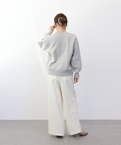Jines(ジネス)の「ストライプツイルワイドパンツ(その他パンツ・レディース・グレー/ホワイト/ネイビー・38)」の17枚目の写真