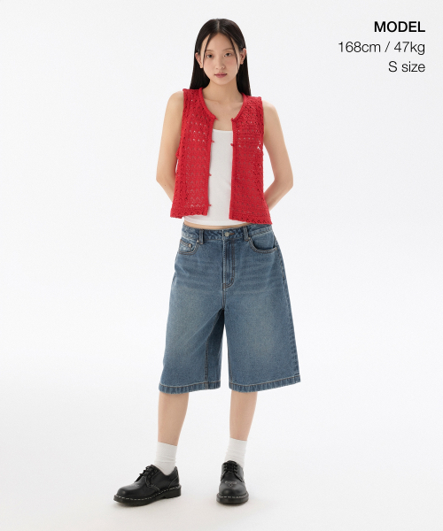 MUSINSA STANDARD WOMAN（ムシンサスタンダードウーマン）の「ウィメンズクロシェベスト[レッド]（ベスト・レディース・その他・SMALL/MEDIUM/X-SMALL/LARGE）」の2枚目の写真