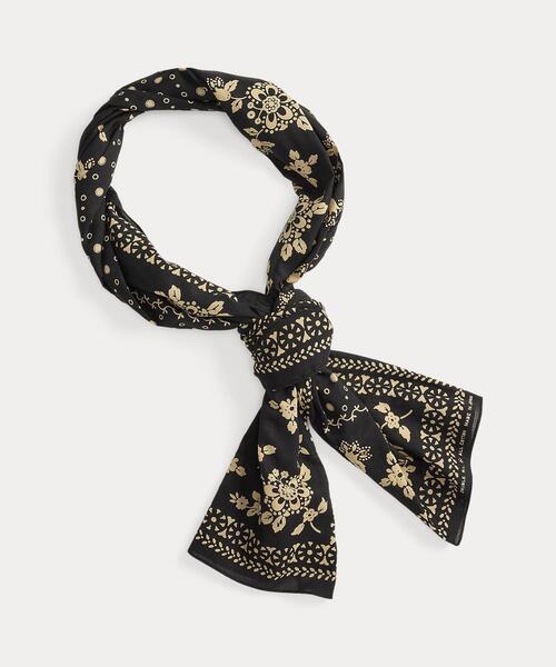 RRL（ダブル アール エル）の「フローラルプリント コットン スカーフ（バンダナ/スカーフ・メンズ・ブラック系1・ONE）」の5枚目の写真