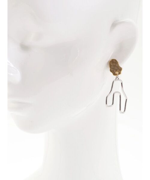 UN3D.（アンスリード）の「ASYMMETRY PIPE EARRING / アシンメトリーパイプイヤリング（イヤリング・レディース・ブラック/シルバー/ターコイズブルー・FREE）」の20枚目の写真