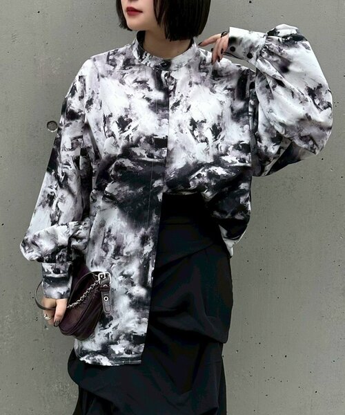 メビウス セール】【Mavie..7】前後2WAYバンドカラーシャツ（シャツ/ブラウス