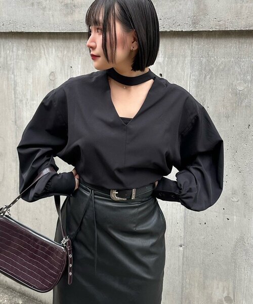 メビウス セール】【Mavie..7】前後2WAYバンドカラーシャツ（シャツ/ブラウス